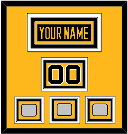 Pittsburgh Nameplate, Number (Shoulder) & 2009, 2016 & 2017 Stanley Cup Champions Patches - Home Black - Premier Tier 2