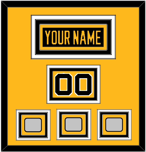 Pittsburgh Nameplate, Number (Shoulder) & 2009, 2016 & 2017 Stanley Cup Champions Patches - Home Black - Premier Tier 2