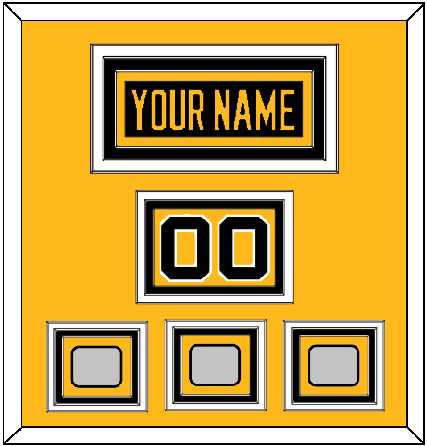 Pittsburgh Nameplate, Number (Shoulder) & 2009, 2016 & 2017 Stanley Cup Champions Patches - Home Black - Premier Tier 2