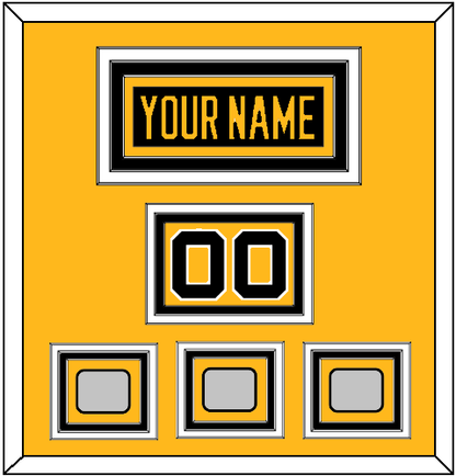 Pittsburgh Nameplate, Number (Shoulder) & 2009, 2016 & 2017 Stanley Cup Finals Patches - Home Black - Premier Tier 2