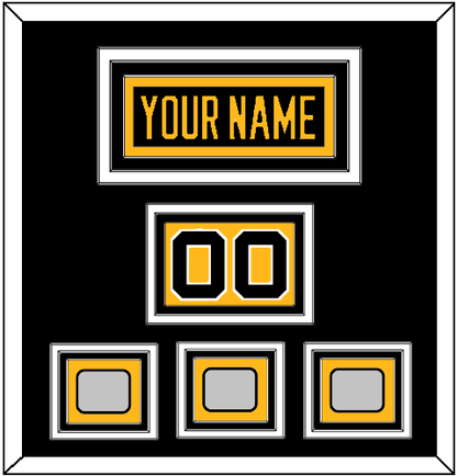 Pittsburgh Nameplate, Number (Shoulder) & 2009, 2016 & 2017 Stanley Cup Champions Patches - Home Black - Premier Tier 3