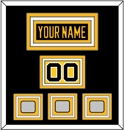 Pittsburgh Nameplate, Number (Shoulder) & 2009, 2016 & 2017 Stanley Cup Finals Patches - Home Black - Premier Tier 4