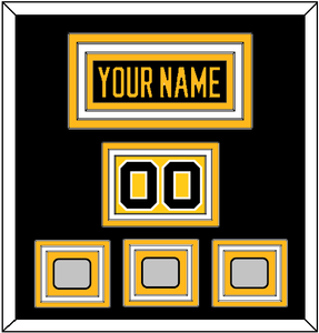 Pittsburgh Nameplate, Number (Shoulder) & 2009, 2016 & 2017 Stanley Cup Finals Patches - Home Black - Triple Mat 4