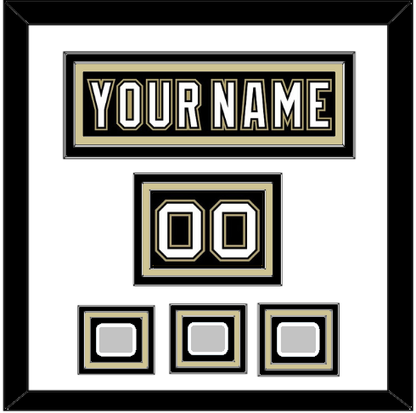 Pittsburgh Nameplate, Number (Shoulder) & 2009, 2016 & 2017 Stanley Cup Finals Patches - Home Black (2007-2016) - Premier Tier 1