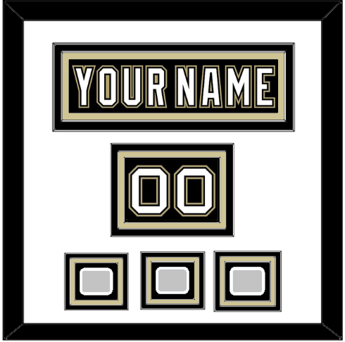 Pittsburgh Nameplate, Number (Shoulder) & 2009, 2016 & 2017 Stanley Cup Champions Patches - Home Black (2007-2016) - Premier Tier 1