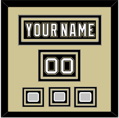 Pittsburgh Nameplate, Number (Shoulder) & 2009, 2016 & 2017 Stanley Cup Finals Patches - Home Black (2007-2016) - Premier Tier 2