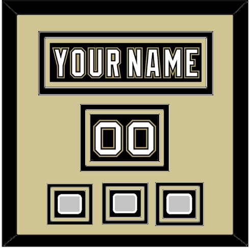 Pittsburgh Nameplate, Number (Shoulder) & 2009, 2016 & 2017 Stanley Cup Finals Patches - Home Black (2007-2016) - Premier Tier 2