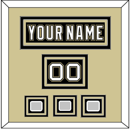 Pittsburgh Nameplate, Number (Shoulder) & 2009, 2016 & 2017 Stanley Cup Finals Patches - Home Black (2007-2016) - Premier Tier 2