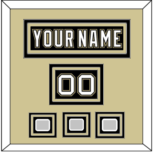 Pittsburgh Nameplate, Number (Shoulder) & 2009, 2016 & 2017 Stanley Cup Finals Patches - Home Black (2007-2016) - Premier Tier 2