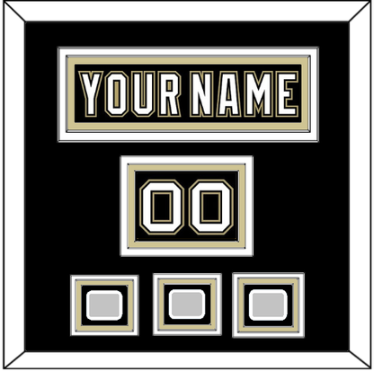 Pittsburgh Nameplate, Number (Shoulder) & 2009, 2016 & 2017 Stanley Cup Finals Patches - Home Black (2007-2016) - Premier Tier 3