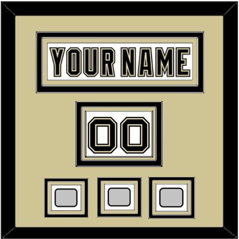 Pittsburgh Nameplate, Number (Shoulder) & 2009, 2016 & 2017 Stanley Cup Champions Patches - Road White (2007-2016) - Premier Tier 2
