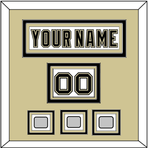Pittsburgh Nameplate, Number (Shoulder) & 2009, 2016 & 2017 Stanley Cup Champions Patches - Road White (2007-2016) - Premier Tier 2
