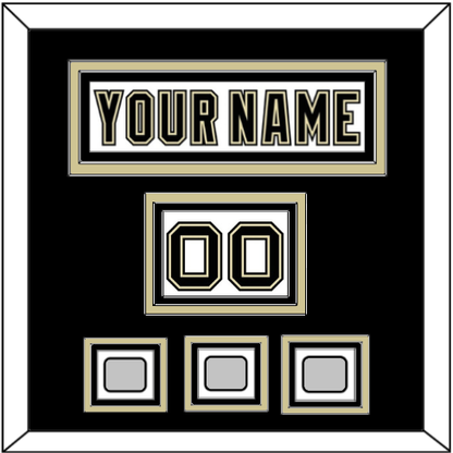 Pittsburgh Nameplate, Number (Shoulder) & 2009, 2016 & 2017 Stanley Cup Finals Patches - Road White (2007-2016) - Premier Tier 3