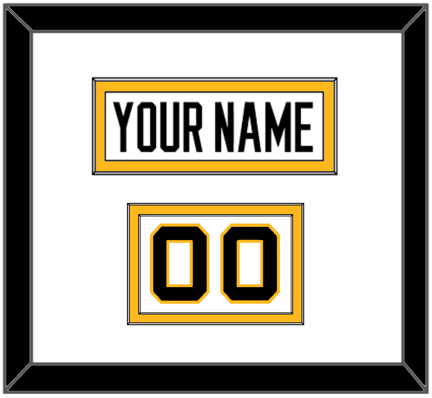Pittsburgh Nameplate & Number (Shoulder) - Reverse Retro White (2020-2021) - Signature Tier 1