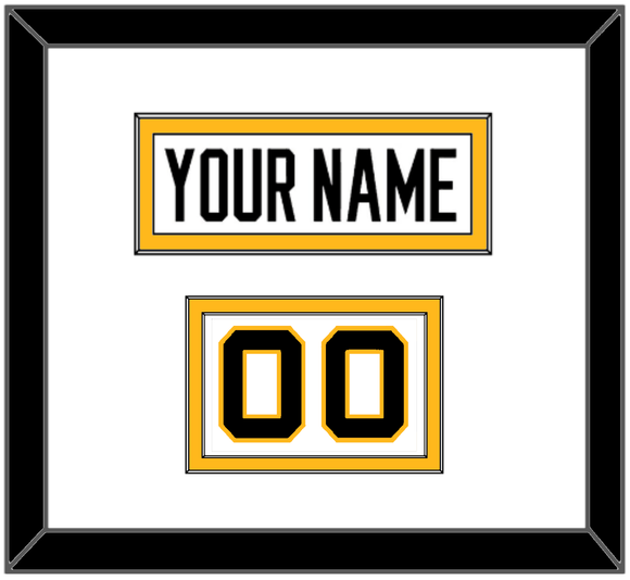 Pittsburgh Nameplate & Number (Shoulder) - Reverse Retro White (2020-2021) - Double Mat 1