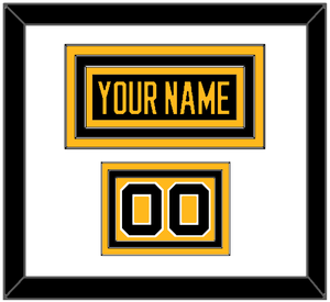 Pittsburgh Nameplate & Number (Shoulder) - Home Black - Triple Mat 1