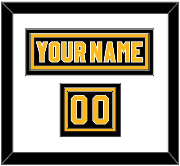 Pittsburgh Nameplate & Number (Shoulder) - Road Black (1980-1981) - Triple Mat 1