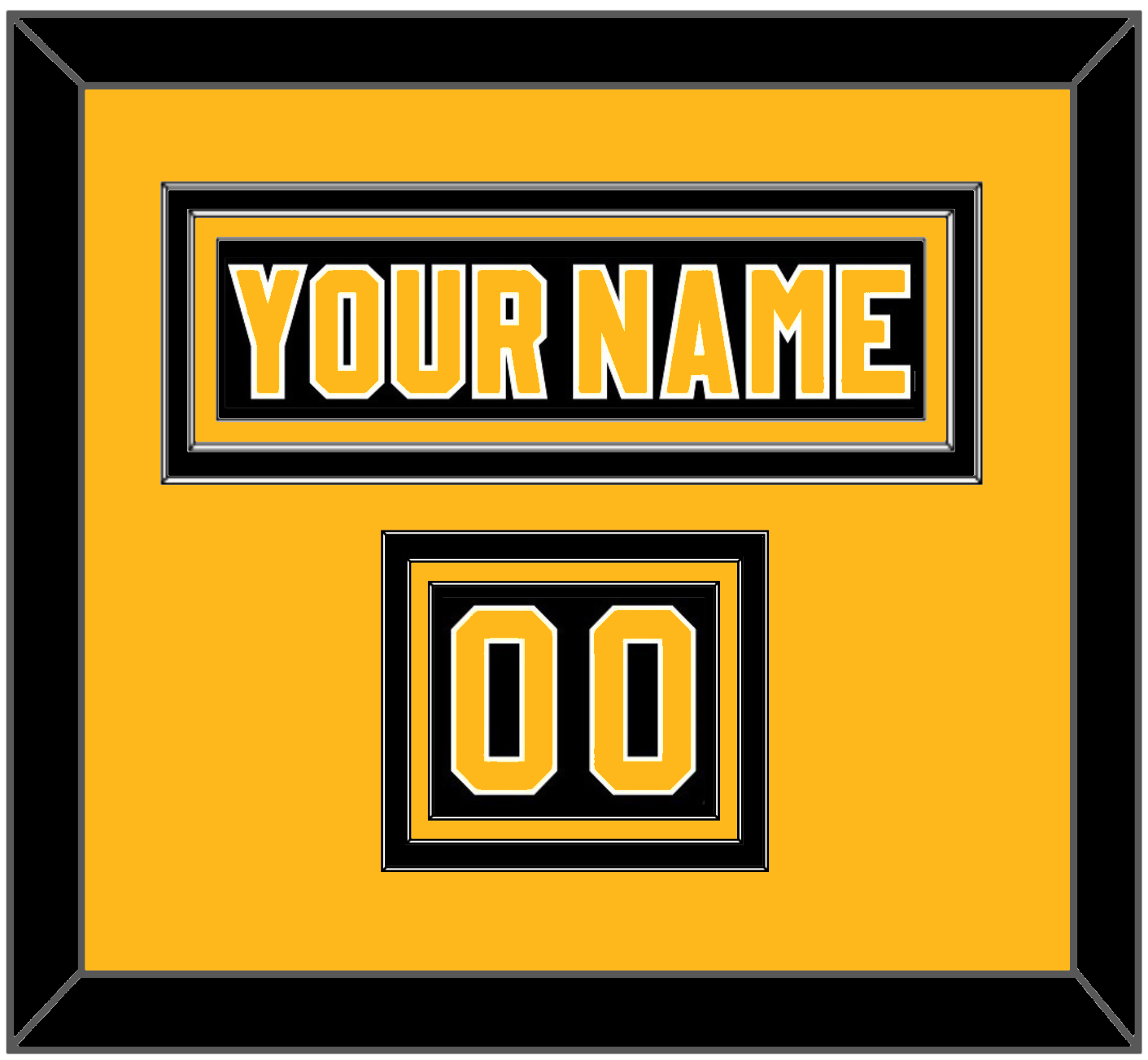 Pittsburgh Nameplate & Number (Shoulder) - Road Black (1980-1981) - Premier Tier 2