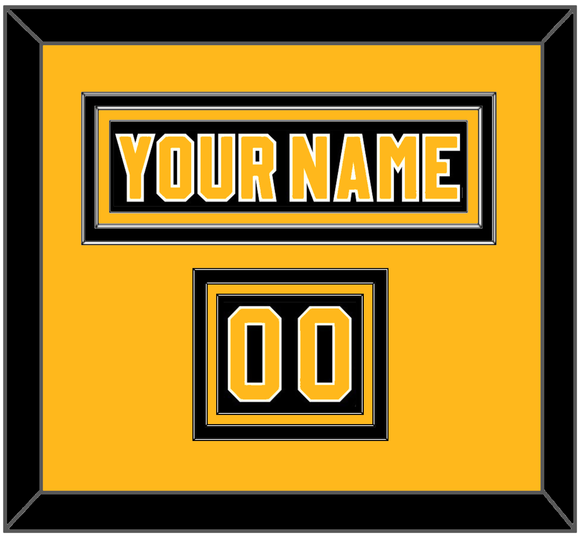 Pittsburgh Nameplate & Number (Shoulder) - Road Black (1980-1981) - Triple Mat 2