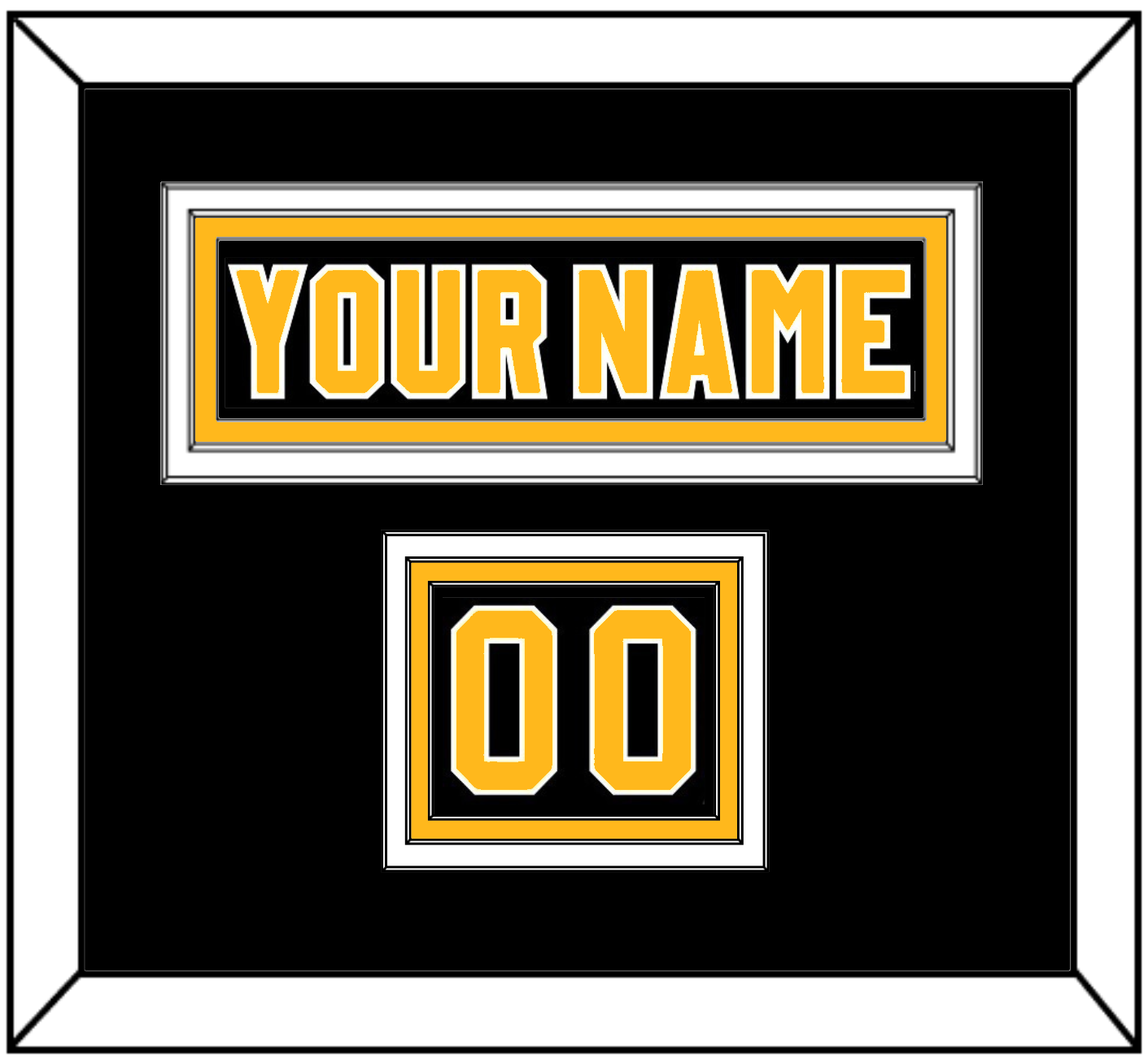 Pittsburgh Nameplate & Number (Shoulder) - Road Black (1980-1981) - Premier Tier 3