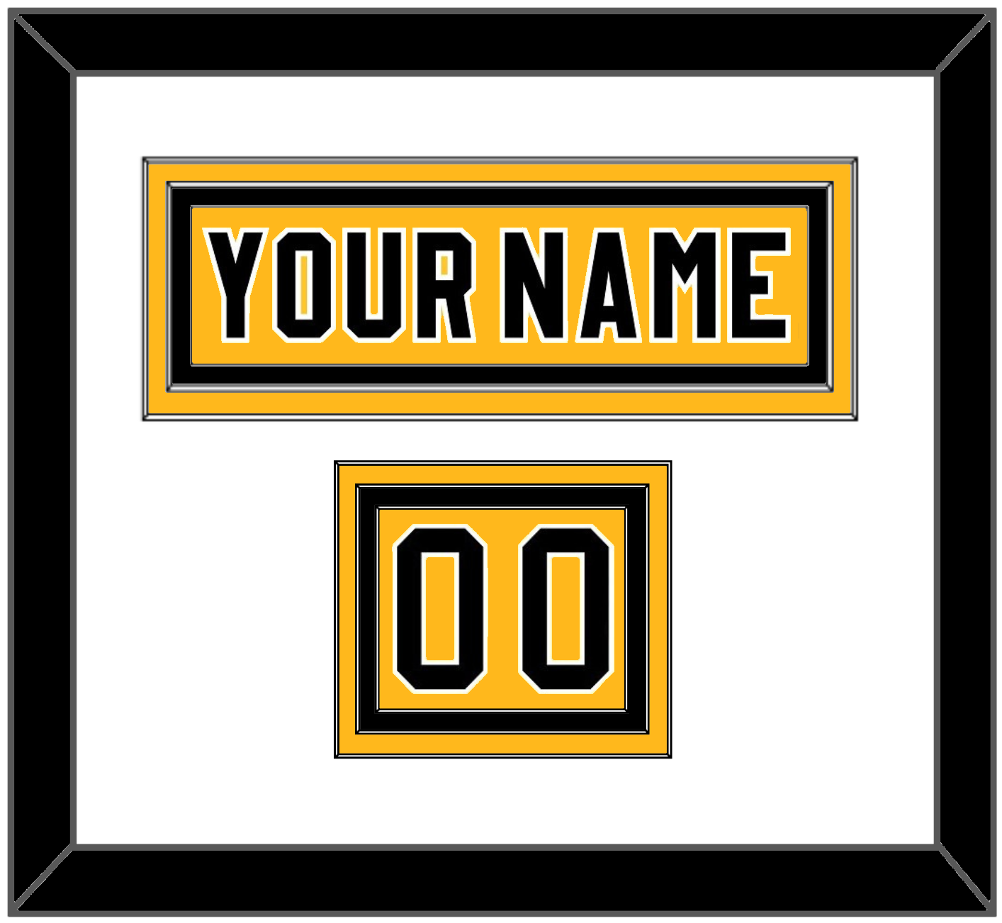 Pittsburgh Nameplate & Number (Shoulder) - Alternate Gold (1980-1981) - Premier Tier 1