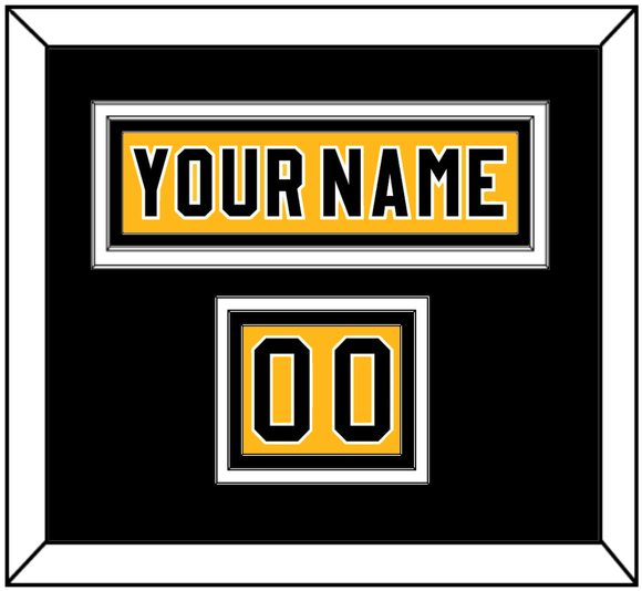 Pittsburgh Nameplate & Number (Shoulder) - Alternate Gold (1980-1981) - Triple Mat 3