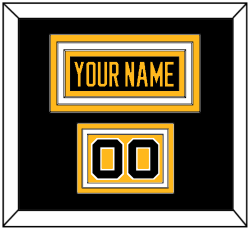 Pittsburgh Nameplate & Number (Shoulder) - Home Black - Triple Mat 2