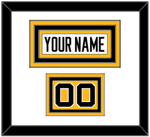 Pittsburgh Nameplate & Number (Shoulder) - Road White - Triple Mat 1