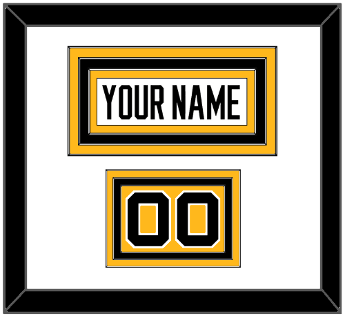 Pittsburgh Nameplate & Number (Shoulder) - Road White - Triple Mat 1