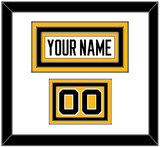 Pittsburgh Nameplate & Number (Shoulder) - Road White - Triple Mat 1