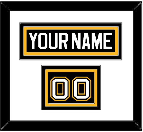 Pittsburgh Nameplate & Number (Shoulder) - Road/Alternate Black (1995-2002) - Triple Mat 1