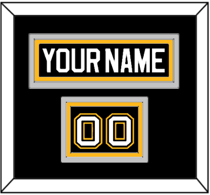 Pittsburgh Nameplate & Number (Shoulder) - Road/Alternate Black (1995-2002) - Premier Tier 2