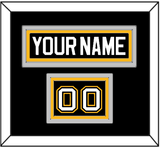 Pittsburgh Nameplate & Number (Shoulder) - Road/Alternate Black (1995-2002) - Triple Mat 2