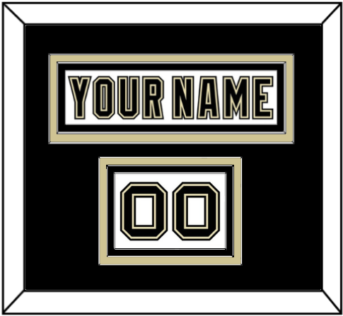 Pittsburgh Nameplate & Number (Shoulder) - Road White (2007-2016) - Triple Mat 3