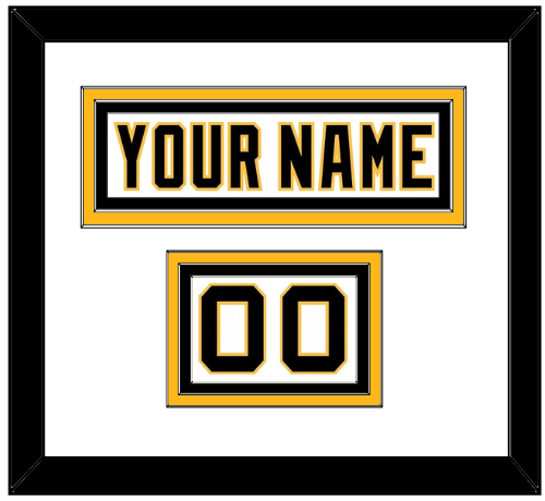 Pittsburgh Nameplate & Number (Shoulder) - Home White (1992-2002) - Triple Mat 1