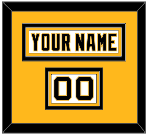 Pittsburgh Nameplate & Number (Shoulder) - Home White (1992-2002) - Triple Mat 3