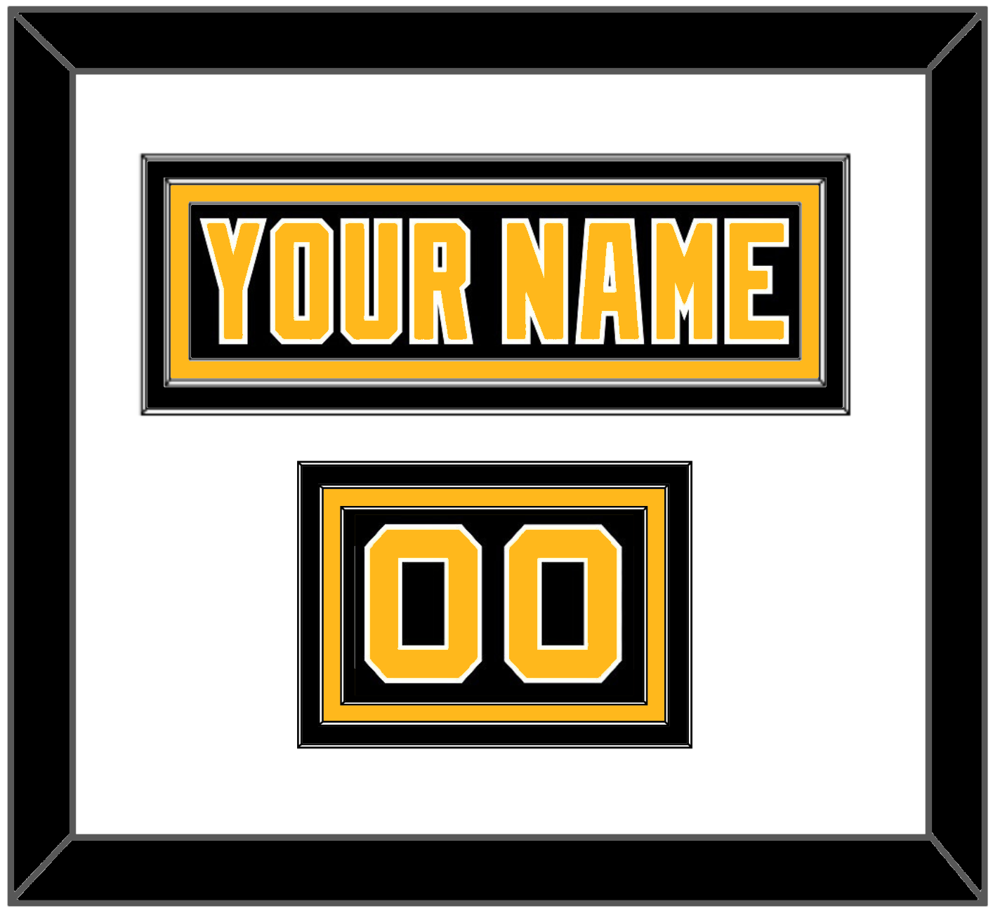 Pittsburgh Nameplate & Number (Shoulder) - Road Black (1992-1997) - Premier Tier 1