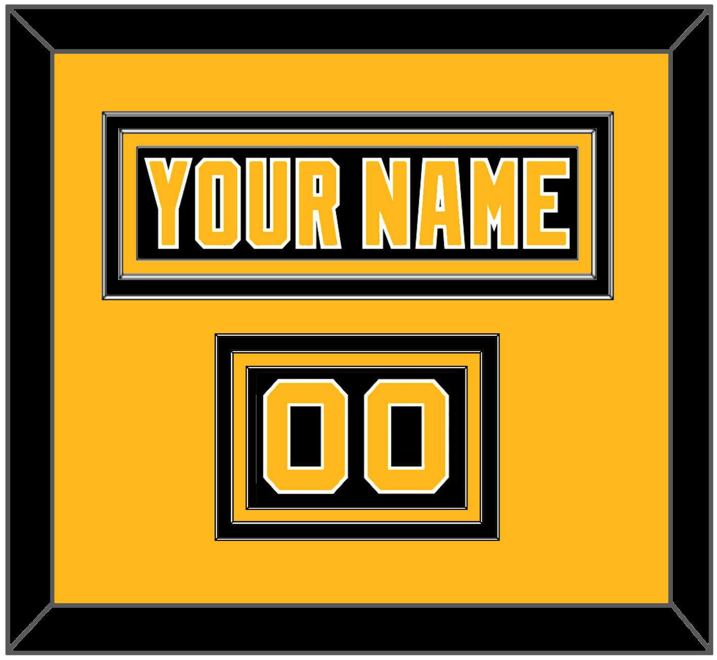 Pittsburgh Nameplate & Number (Shoulder) - Road Black (1992-1997) - Premier Tier 2