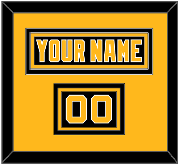 Pittsburgh Nameplate & Number (Shoulder) - Road Black (1992-1997) - Triple Mat 2