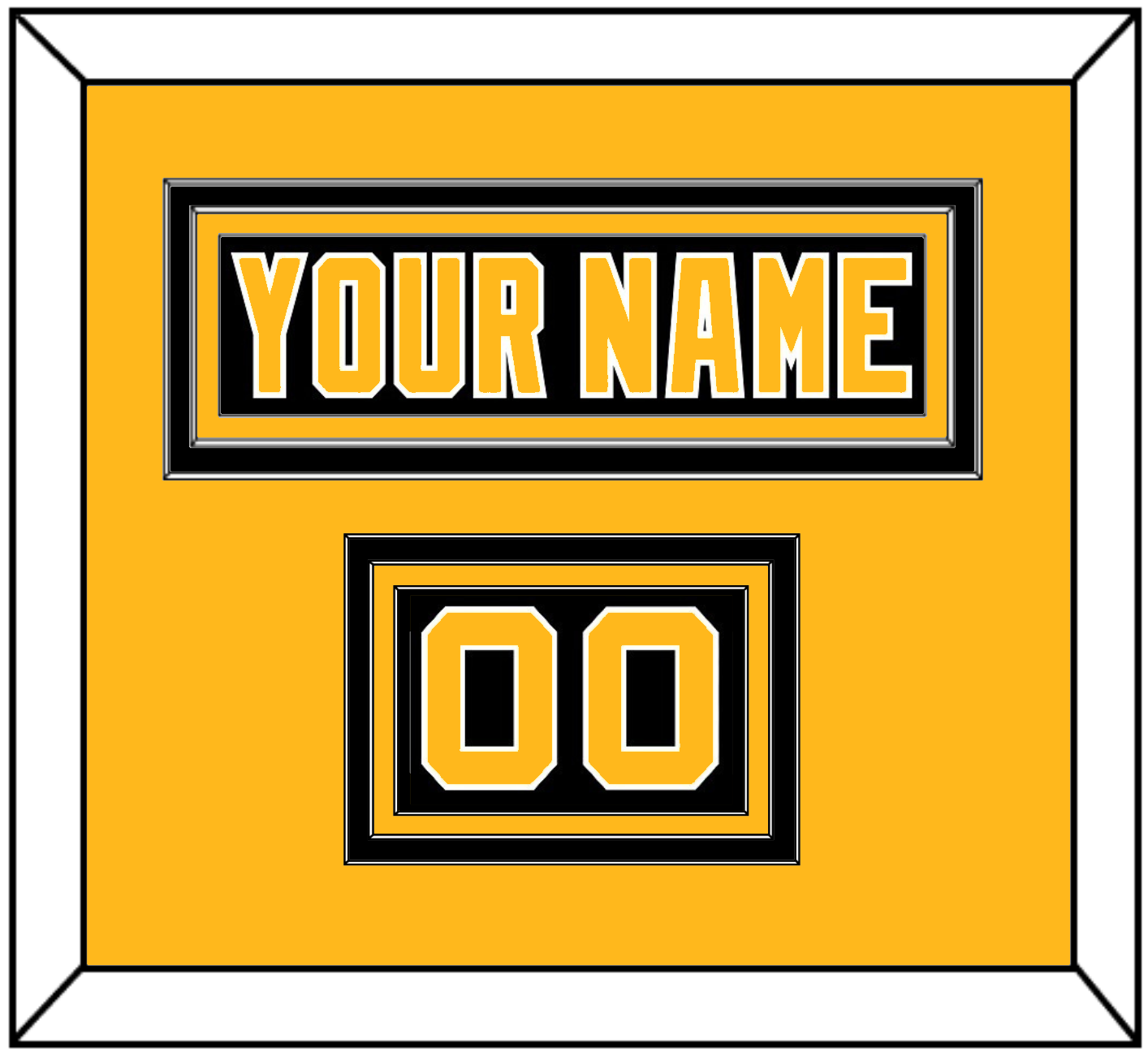 Pittsburgh Nameplate & Number (Shoulder) - Road Black (1992-1997) - Premier Tier 2
