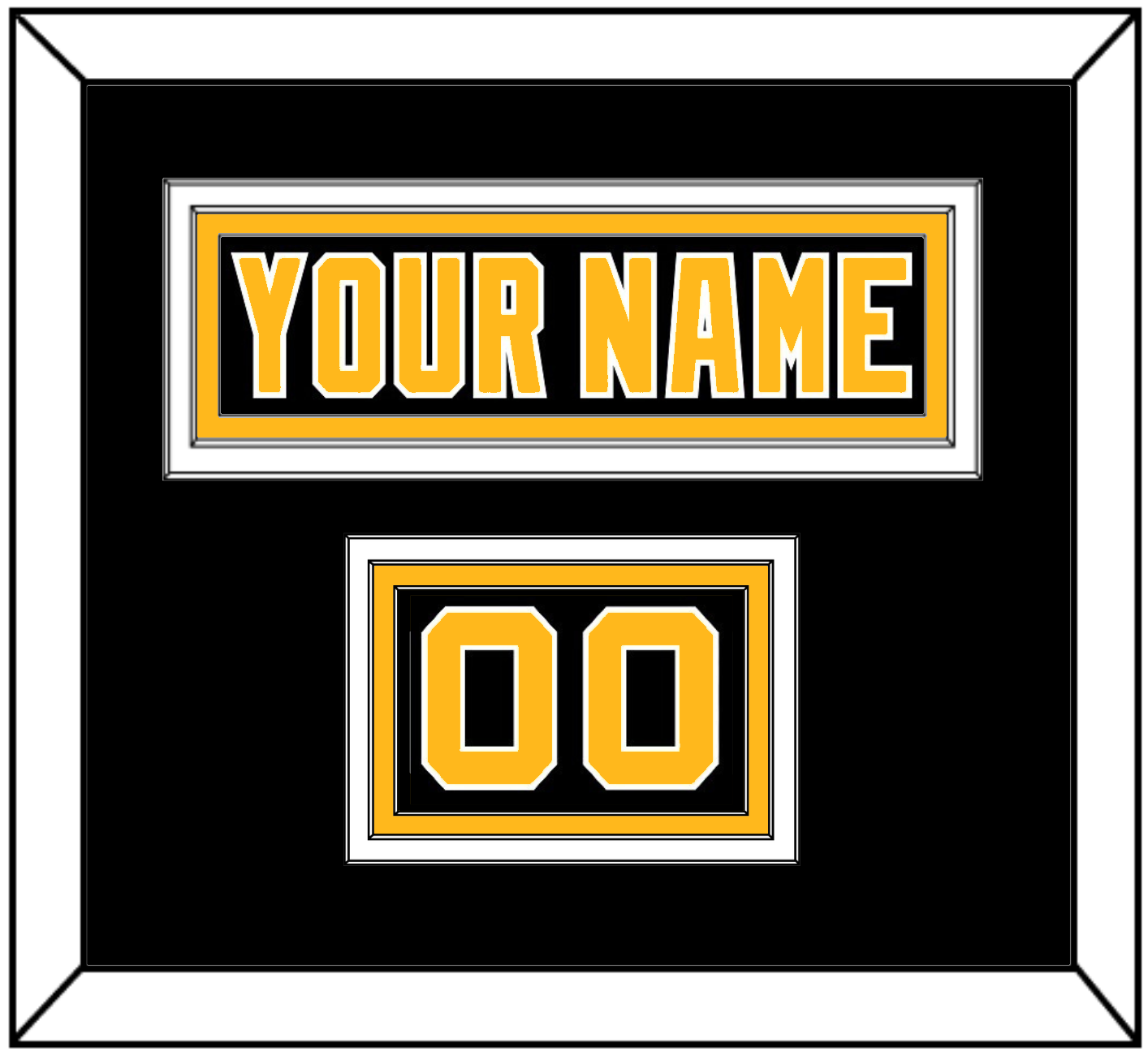 Pittsburgh Nameplate & Number (Shoulder) - Road Black (1992-1997) - Premier Tier 3