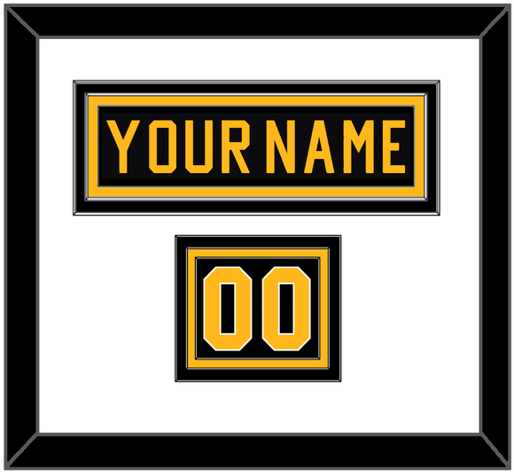 Pittsburgh Nameplate & Number (Shoulder) - Road Black (1981-1984) - Triple Mat 1