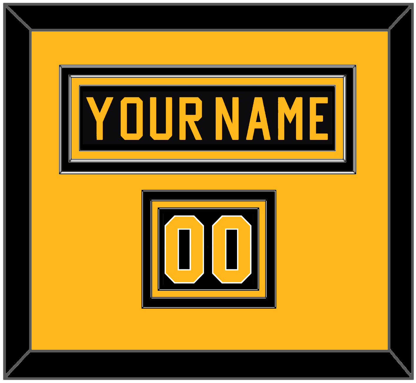 Pittsburgh Nameplate & Number (Shoulder) - Road Black (1981-1984) - Premier Tier 2