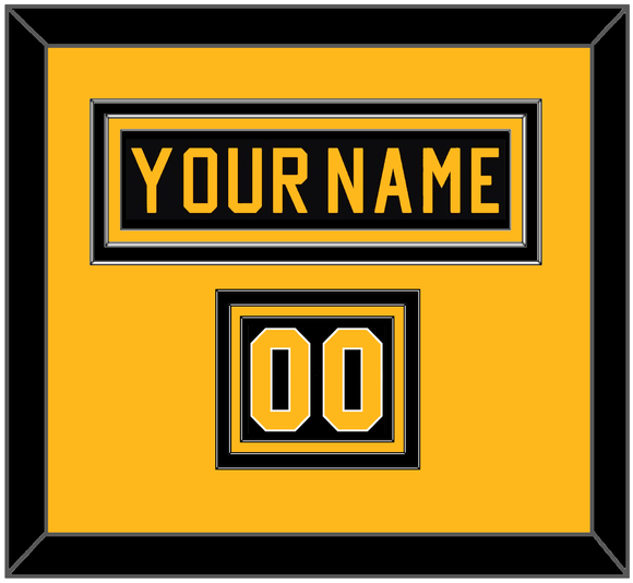 Pittsburgh Nameplate & Number (Shoulder) - Road Black (1981-1984) - Triple Mat 2