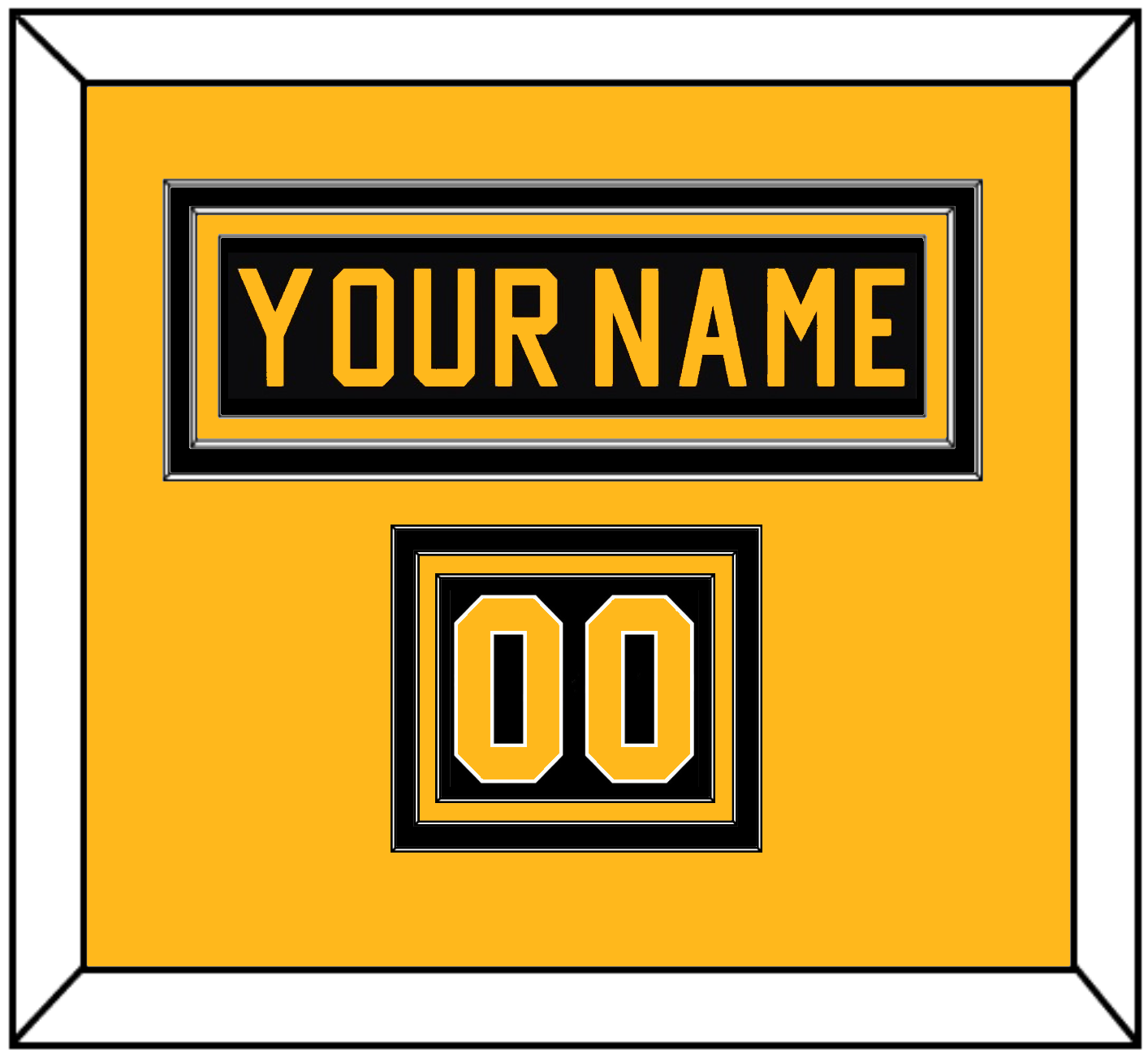 Pittsburgh Nameplate & Number (Shoulder) - Road Black (1981-1984) - Premier Tier 2