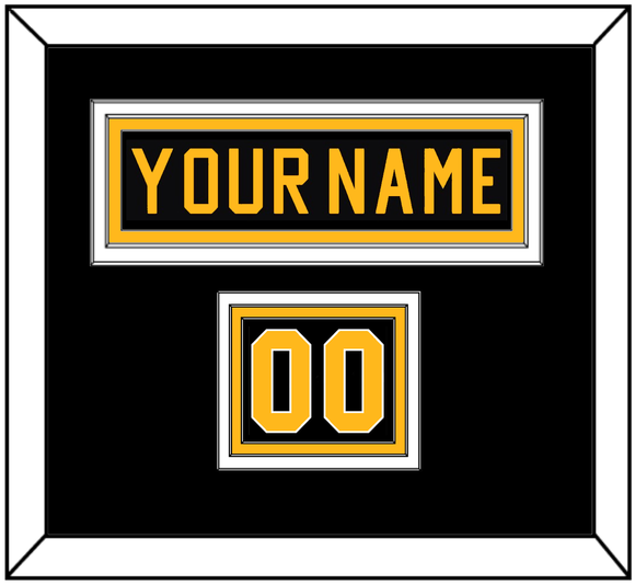 Pittsburgh Nameplate & Number (Shoulder) - Road Black (1981-1984) - Triple Mat 3