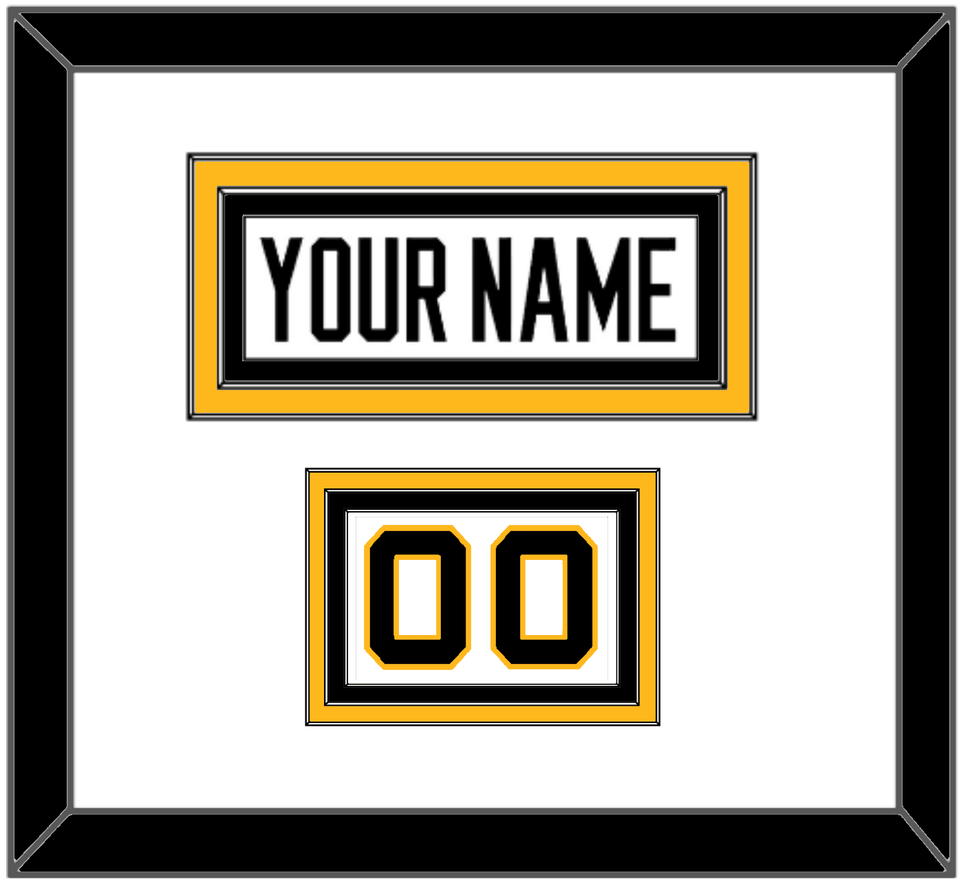 Pittsburgh Nameplate & Number (Shoulder) - Reverse Retro White (2020-2021) - Premier Tier 1