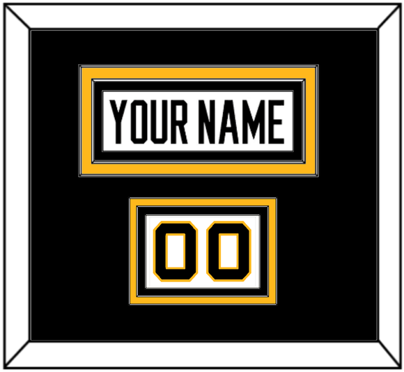 Pittsburgh Nameplate & Number (Shoulder) - Reverse Retro White - Triple Mat 3