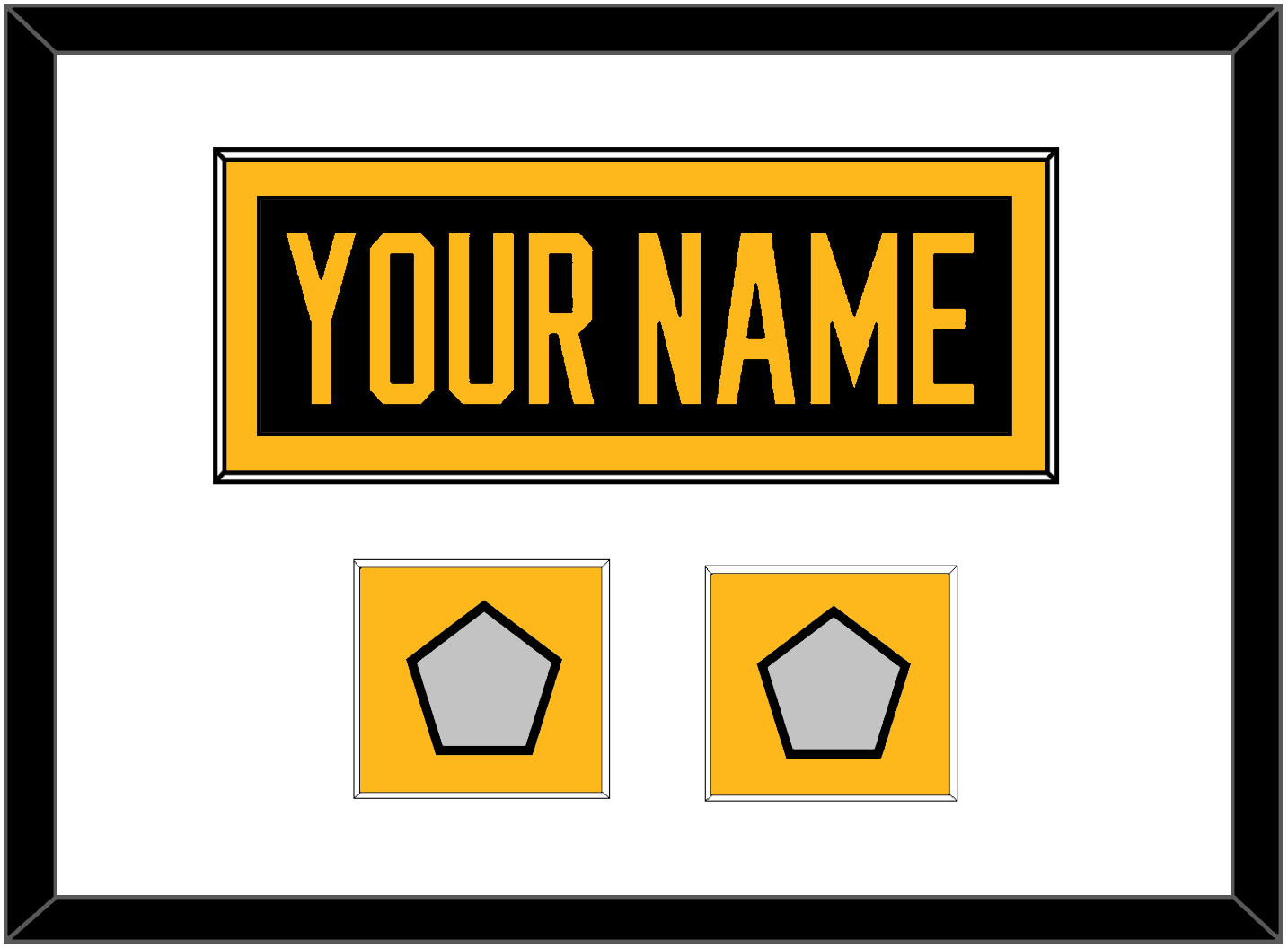 Pittsburgh Nameplate & 2 Stanley Cup Champions Patches - Home Black - Essential Tier 1