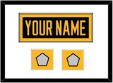 Pittsburgh Nameplate & 2 Stanley Cup Champions Patches - Road Black (1988-1992) - Single Mat 1